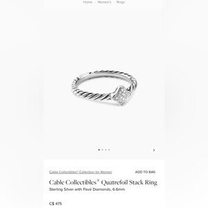 David Yurman cable ring size 7